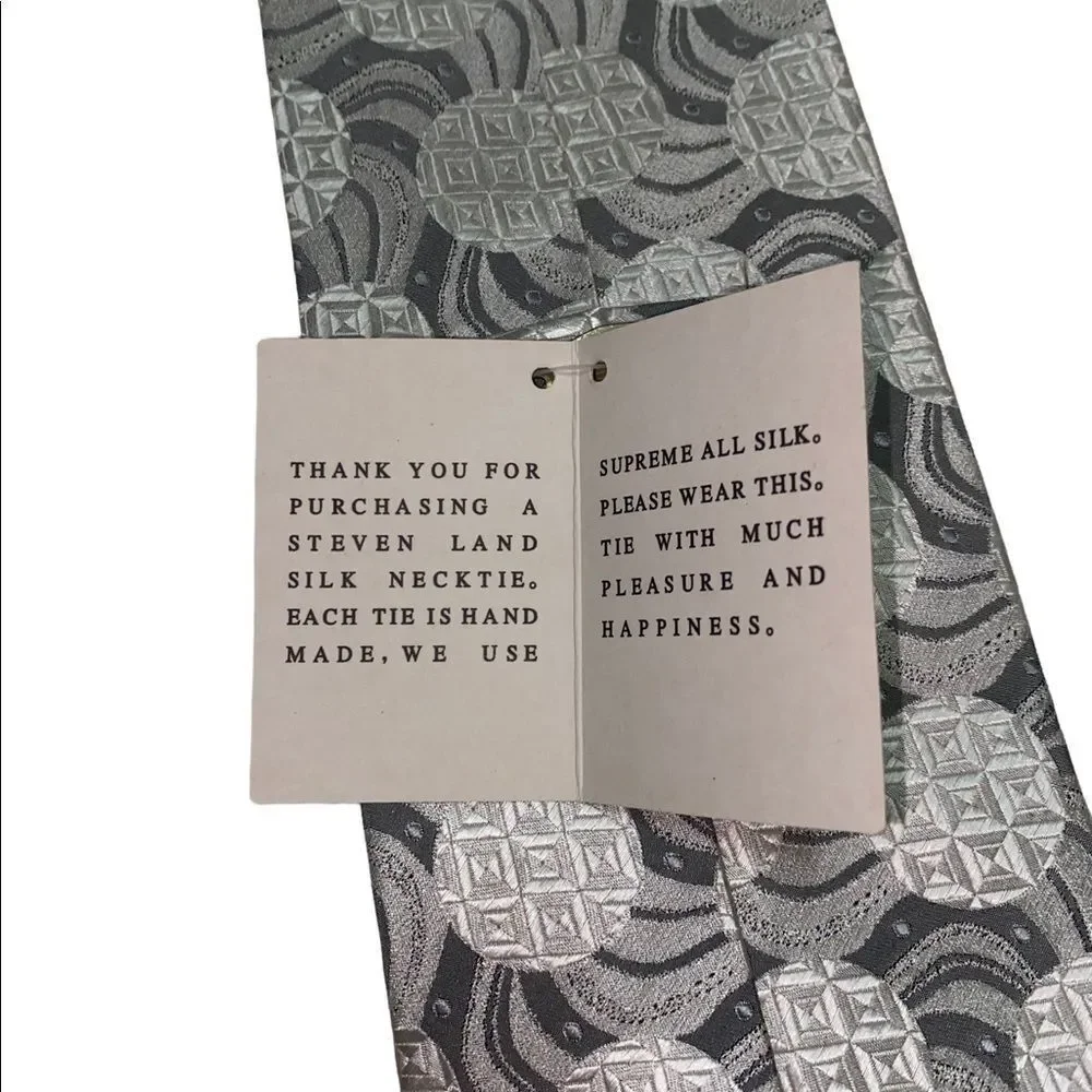 STEVENLAND Mens Geometric Silk Tie